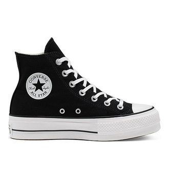 Кеды Converse на высокой подошве купить - Конверс на платформе черно-белые