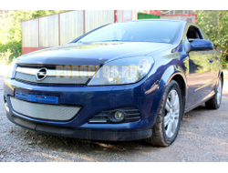 Защита радиатора Opel Astra H (рестайлинг) 2006-2015 (hb 3d) chrome верх