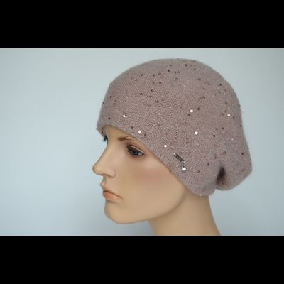 Розовый берет вязаный Vizio Италия 1042