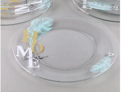 Тарелка 25см, мятное перо