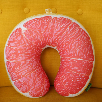 Дорожная подушка-подголовник антистресс "Грейпфрут"