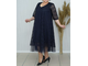 Элегантное, нарядное платье арт. 17405-6887  (Цвет темно-синий) Размеры 60-70