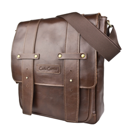 Кожаная мужская сумка Moncalvo Premium brown (арт. 5081-53)
