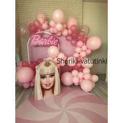 Оформление шарами фотозона в теме Барби (Barbie)
