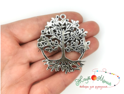 ПОДВЕСКА-КУЛОН В ТИБЕТСКОМ СТИЛЕ "ДЕРЕВО" - 45*50мм - АНТИЧНОЕ СЕРЕБРО