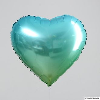 Шар фольгированный 18" «Сердце» градиент голубой
