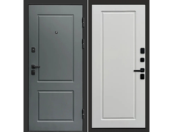 Дверь металлическая Верона Black с белой панелью Гранд