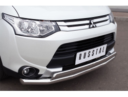 Защита переднего бампера d63 (секции) d75х42 (дуга) MITSUBISHI OUTLANDER 2014-2015