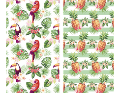 Набор из 2-х вафельных полотенец  "Тропики"