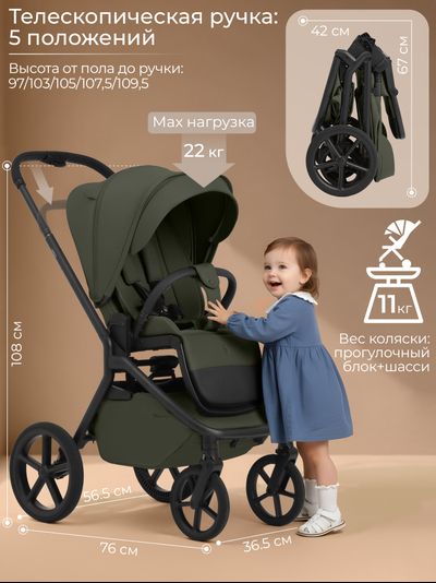 Коляска 2 в 1 Sweet Baby Orso Dark Green