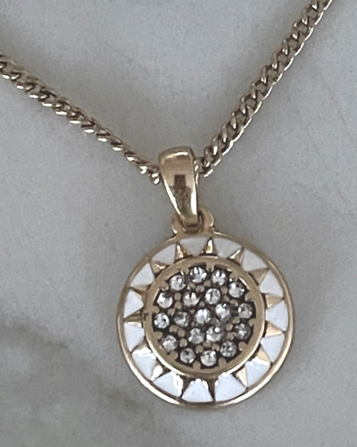 Колье "Вечеринка в белом" эмаль и кристаллы A&C (Норвегия)