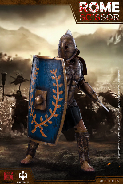 Римский гладиатор скисор (арбелас) в золотой броне - Коллекционная ФИГУРКА 1/6 Imperial Army Hunting Ground Fighter SCISSOR Gold Edition (HH18035) - HHMODEL & HAOYUTOYS