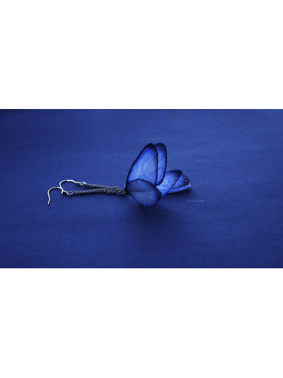 Летние серьги из шёлка "Крылышки Небесной Феи"