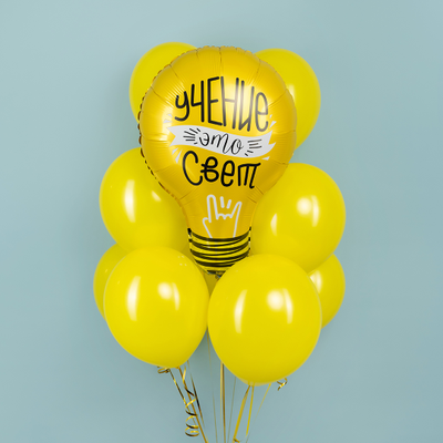 Шар 28"/71 см "Лампочка, Учение - Свет!"