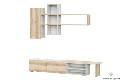 Бруклин гостиная Цемент Светлый/Дуб Делано