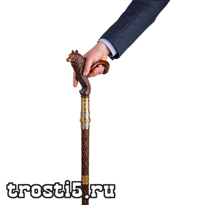 Трость резная подарочная с клинком "Волк"
