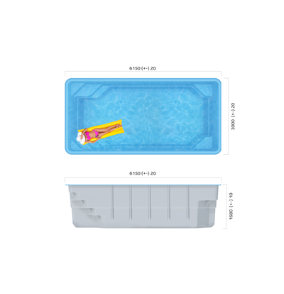 Композитный бассейн 6,15 х 3 х 1,68 "Нарвик" Franmer