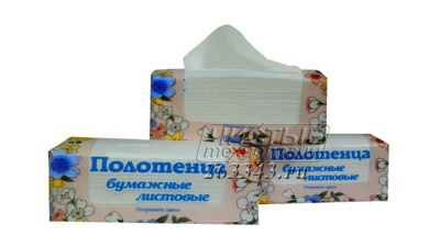 Бумажные полотенца V-сложения в упаковке с клапаном