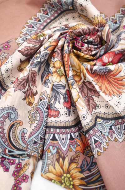 Павловопосадский платок Цветущее лето 1839-4