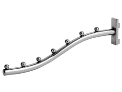2207 Кронштейн волнообразный хром 7 шариков  L=350 мм для системы Базис/Canalina/Global