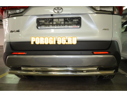 Защита заднего бампера двойная d60/42 для Toyota RAV4 (2019-...)