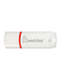 Флеш-память Smartbuy Crown, 32Gb, USB 2.0, белый, SB32GBCRW-W