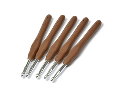 Крючки для вязания 14см алюминий с резиновой ручкой 5,5 мм