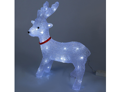 Светящаяся акриловая фигура Олень с бубенчиком, H=45 см (Два вида)