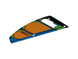 Plastic Triangle 10 x 19 Sail with Black 2509 Pattern, Trans-Clear (28876 / 6170165)