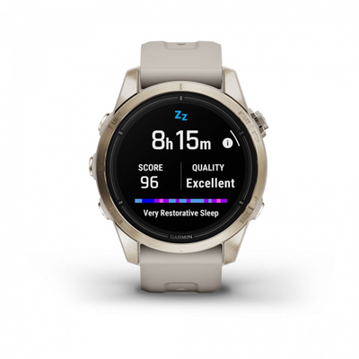 Умные часы Garmin Epix Pro Gen 2 Sapphire Edition 42 мм, золотистый корпус со светло-песочным ремешком 010-02802-11