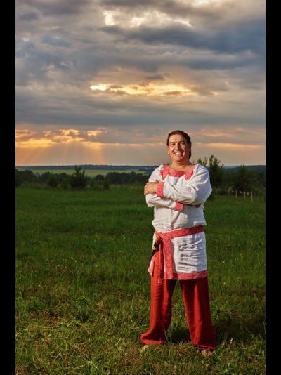 Славянская рубаха &quot;Воинская&quot; - белая