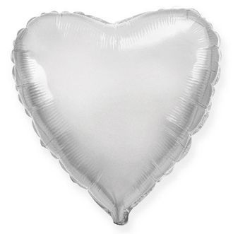 Воздушный шар фольгированный "Сердце" серебро 81 см.