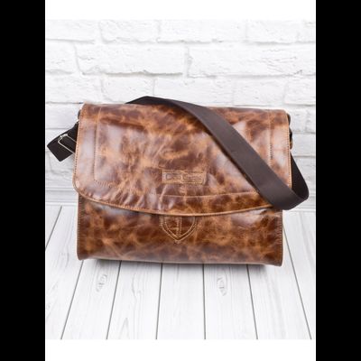 Кожаная сумка через плечо Albano Premium cognac (арт. 
5006-53)