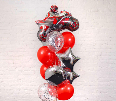 Мотоцикл красный/ синий