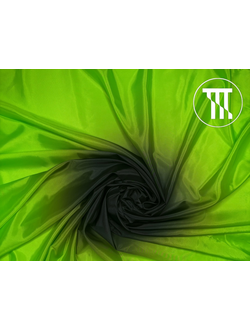 Перлшифон градиент, цв. Черный + Неон-зеленый (R=75см)
