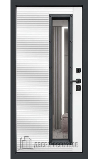 Дверь металлическая "RX-17 Термо, цвет Муар ral 7016, панель - rx-17 цвет ПВХ Белая матовая