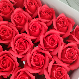 УЦЕНКА Розы из мыла 50 шт Красный М001/25 (см. доп. фото)
