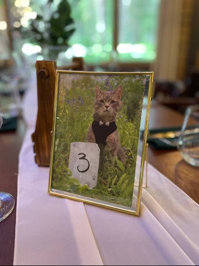 Номер на стол "Стекло в золотой рамке"