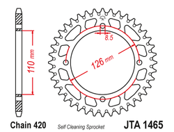 Звезда ведомая алюминиевая JT JTA1465.47 (JTA1465-47) (A1465-47) для Kawasaki Off Road // Suzuki Off Road