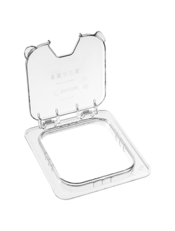 Крышка для гастроемкости 1/6 поликарбонат, откидная с отверстием для ложки