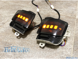 Противотуманки Toyota Land Cruiser 200 бегающие LED черные