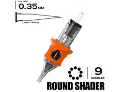 9 RSLT/0.35 Round Shader Long Taper - "INKin EZ tattoo"