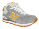 New Balance 574 Высокие серые с оранжевым