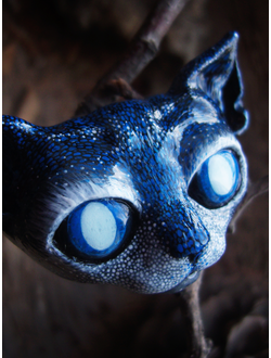 "Дух лунного света, кот Фебы", необычная брошь в стиле фэнтези