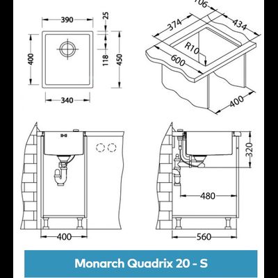 Мойка Alveus Quadrix Monarch 20 золото