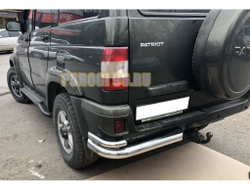 Защита заднего бампера угловая d76/42 для УАЗ Патриот 2005-2014