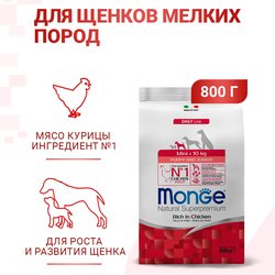 Monge Dog Daily Line Mini (Монж) для щенков мелких пород, из курицы 800 г
