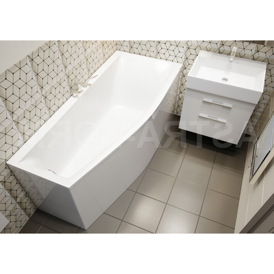 Astra-Form Ванна Скат Solid Surface правосторонняя 170/75 см белая матовая