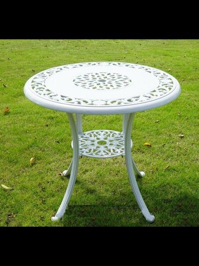 Белый стол из литого алюминия Geneva