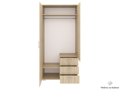 Шон-14 шкаф двухдверный распашной Сонома